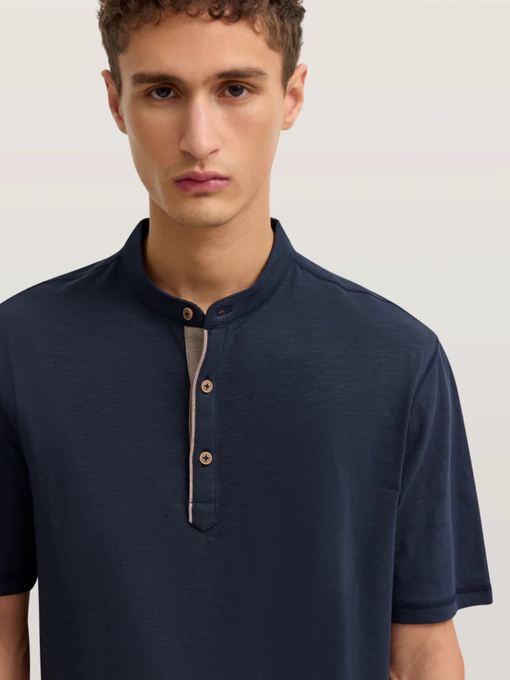 Standup Collar Polo in Navy