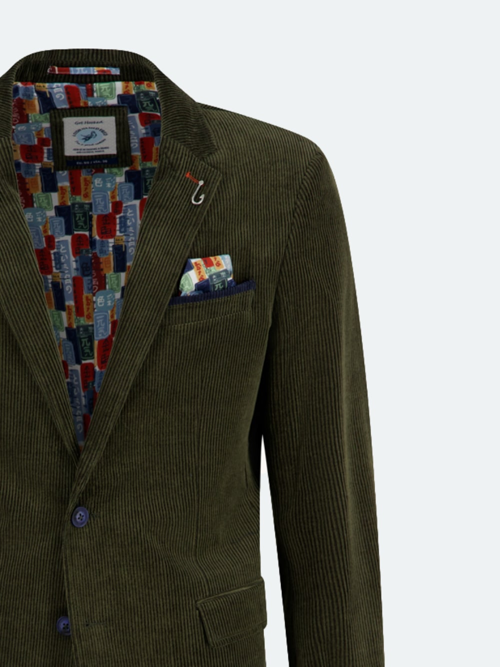 Two Tone Ribbed Blazer in Forest Green