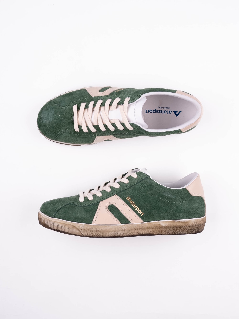 atalasport - Star Suede Sneakers - Basil and Cream