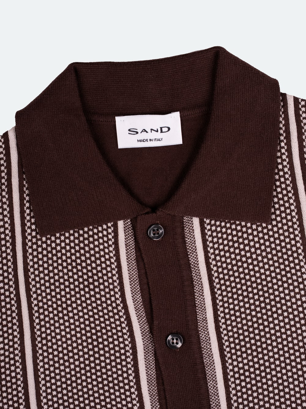 Patterned Polo Shirt - Dark Brown