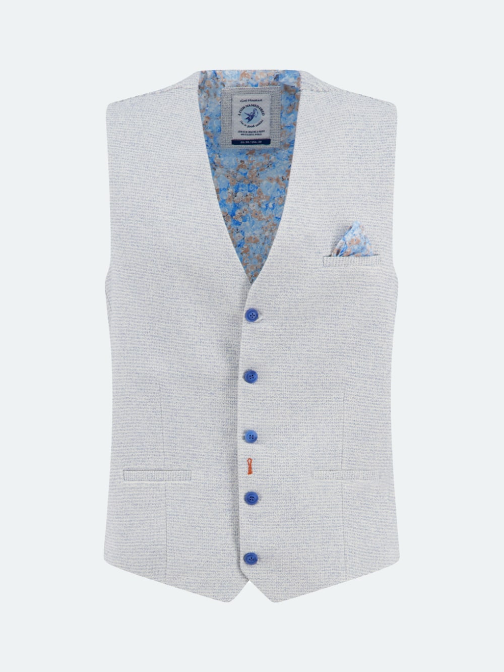 A Fish Named Fred - Boucle Waistcoat in Light Blue