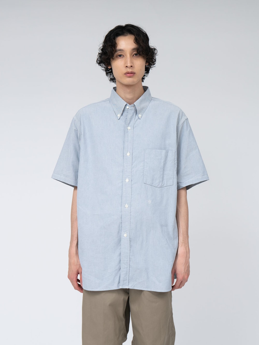 Nanamica - Button Down Wind Short Sleeve Shirt - Greyish Navy
