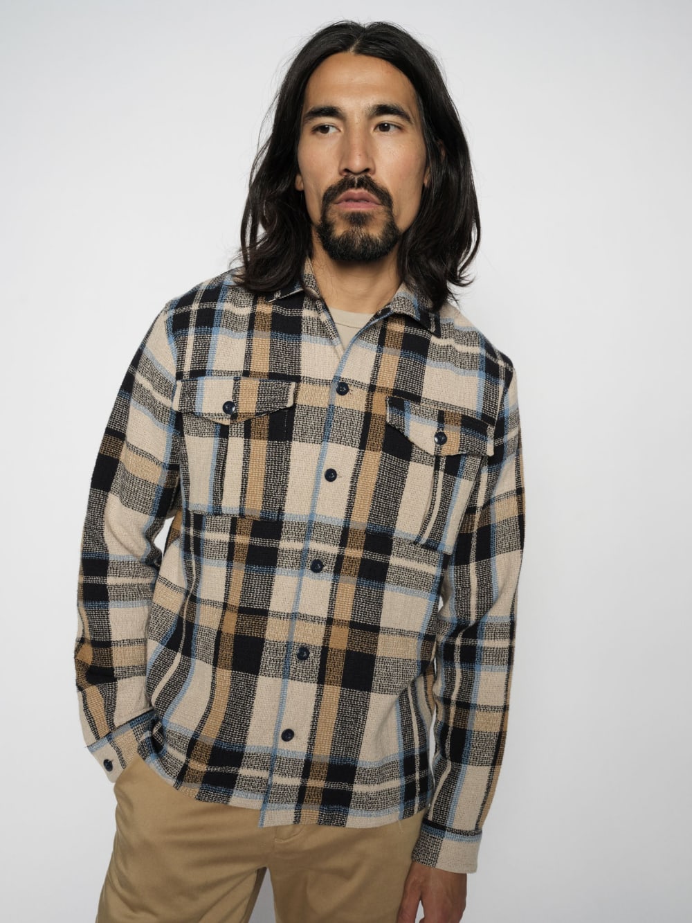 Mos Mosh Gallery - Nolan Check Overshirt - Desert Sand