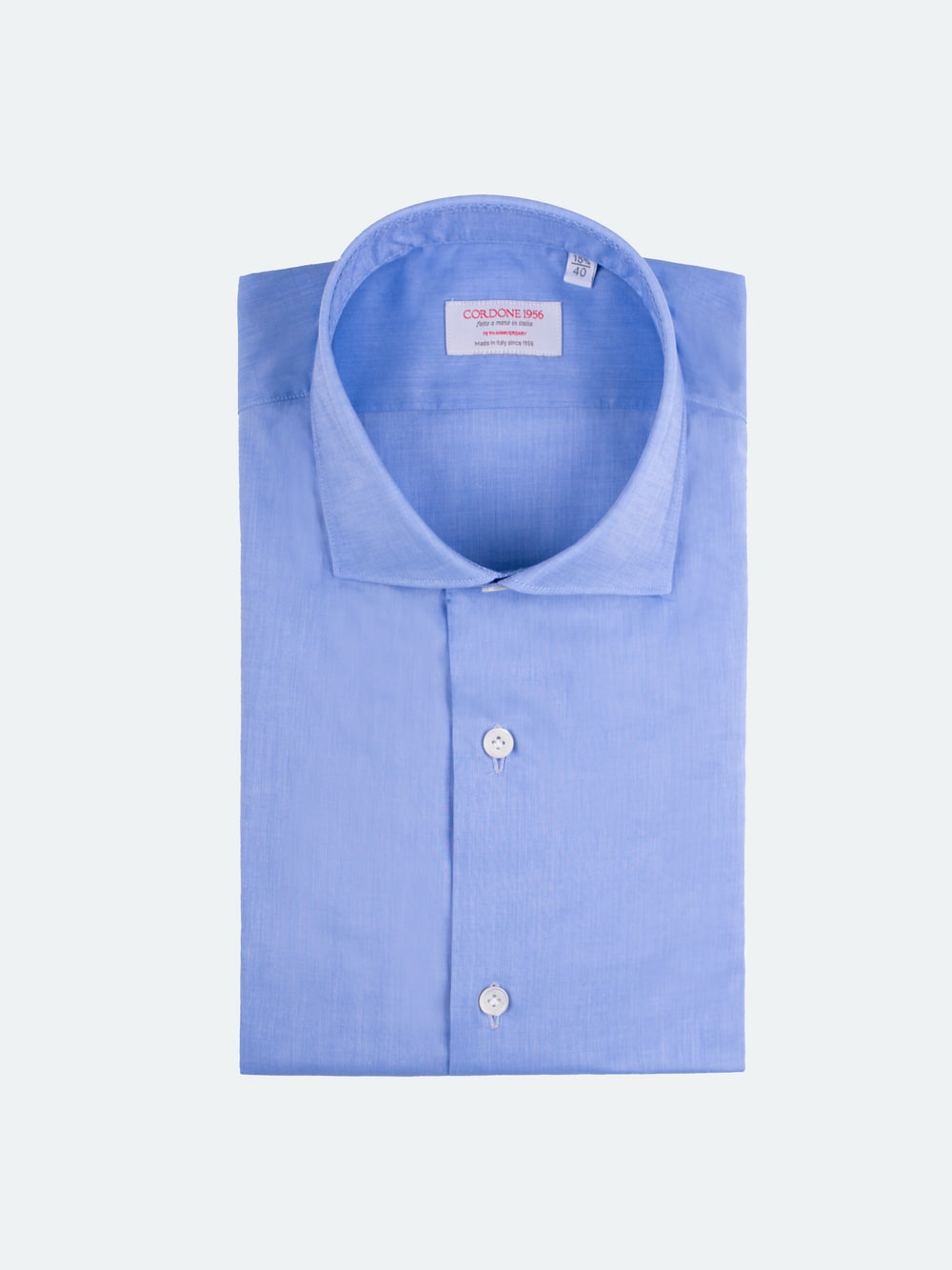 Cordone 1956 - Classic Cotton Slim Fit Shirt in Blue