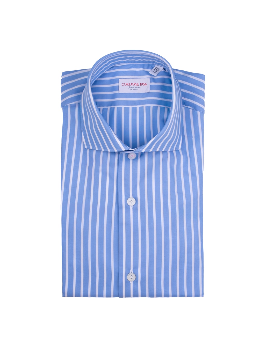 Cordone 1956 - Classic Striped Slim Fit Shirt in Azure