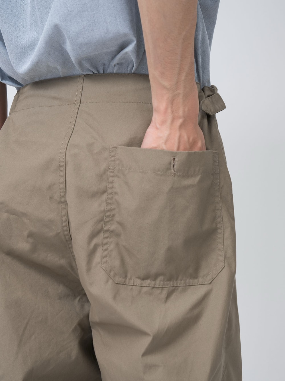 Nanamica: Side Belt Wide Pants - Taupe | Gotengo Menswear