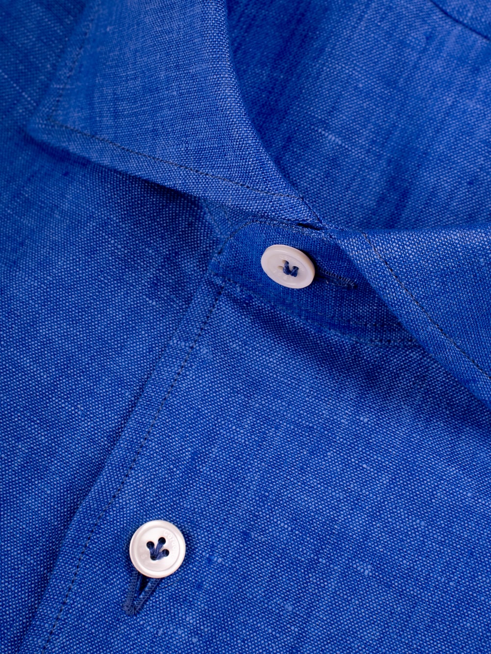 Linen Slim Fit Shirt in Cobalt Blue