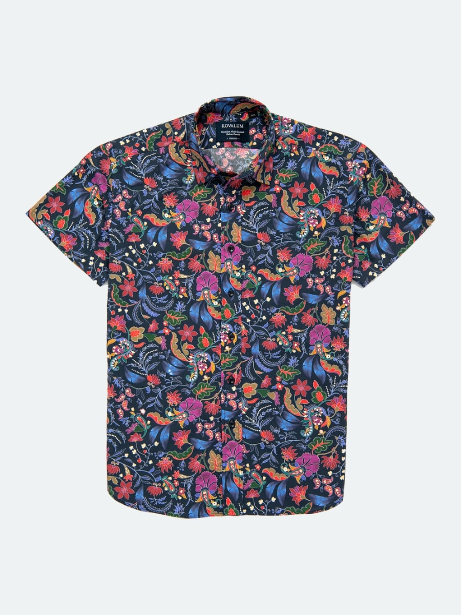 Kovalum - Corbin - Navy with Large Florals