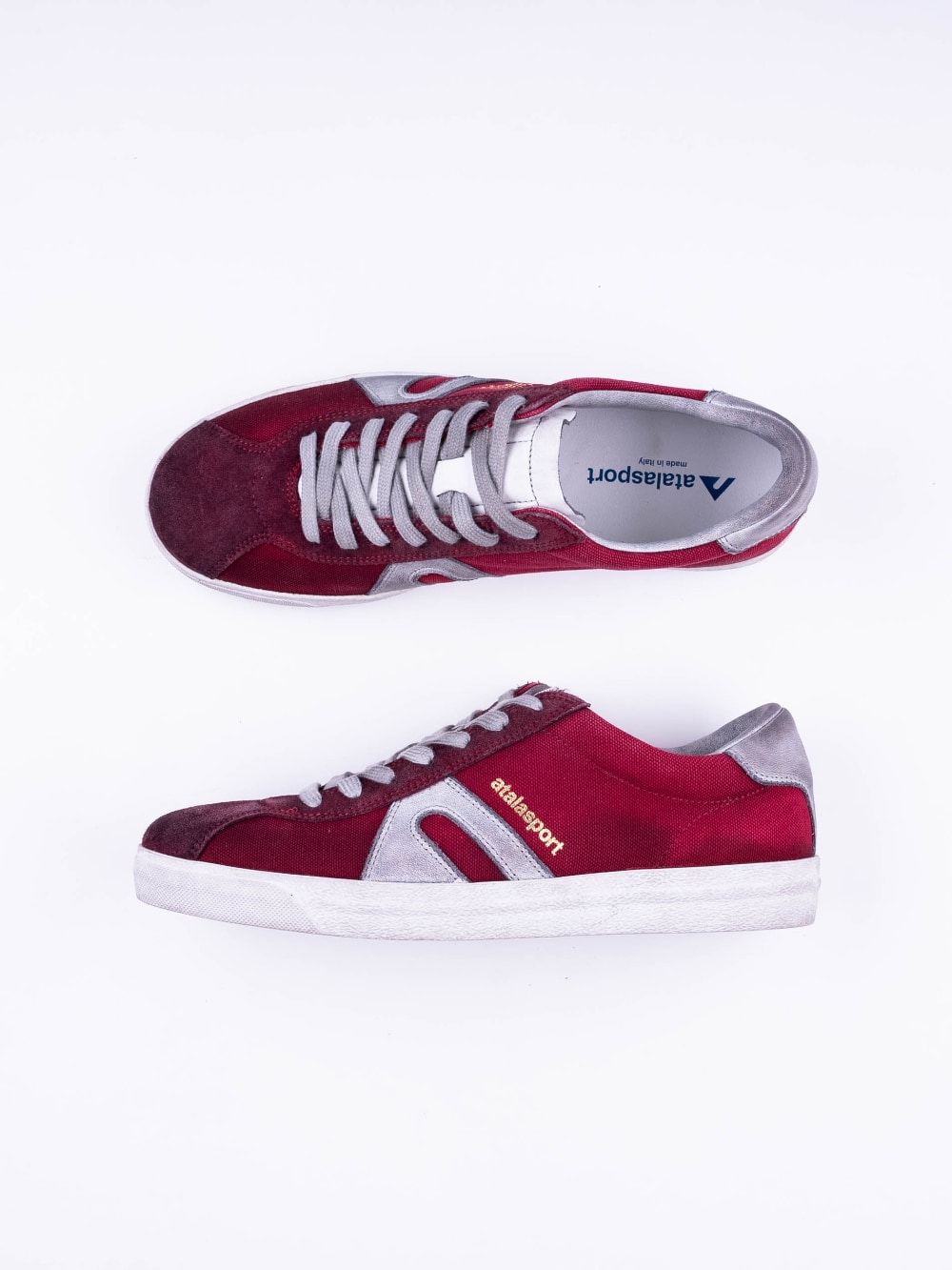 atalasport - Star Canvas Sneakers - Dark Red and Grey