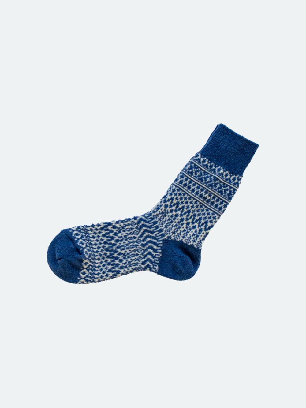 Nishiguchi Kutsushita - Wool Jacquard Socks - Blue Seagulls