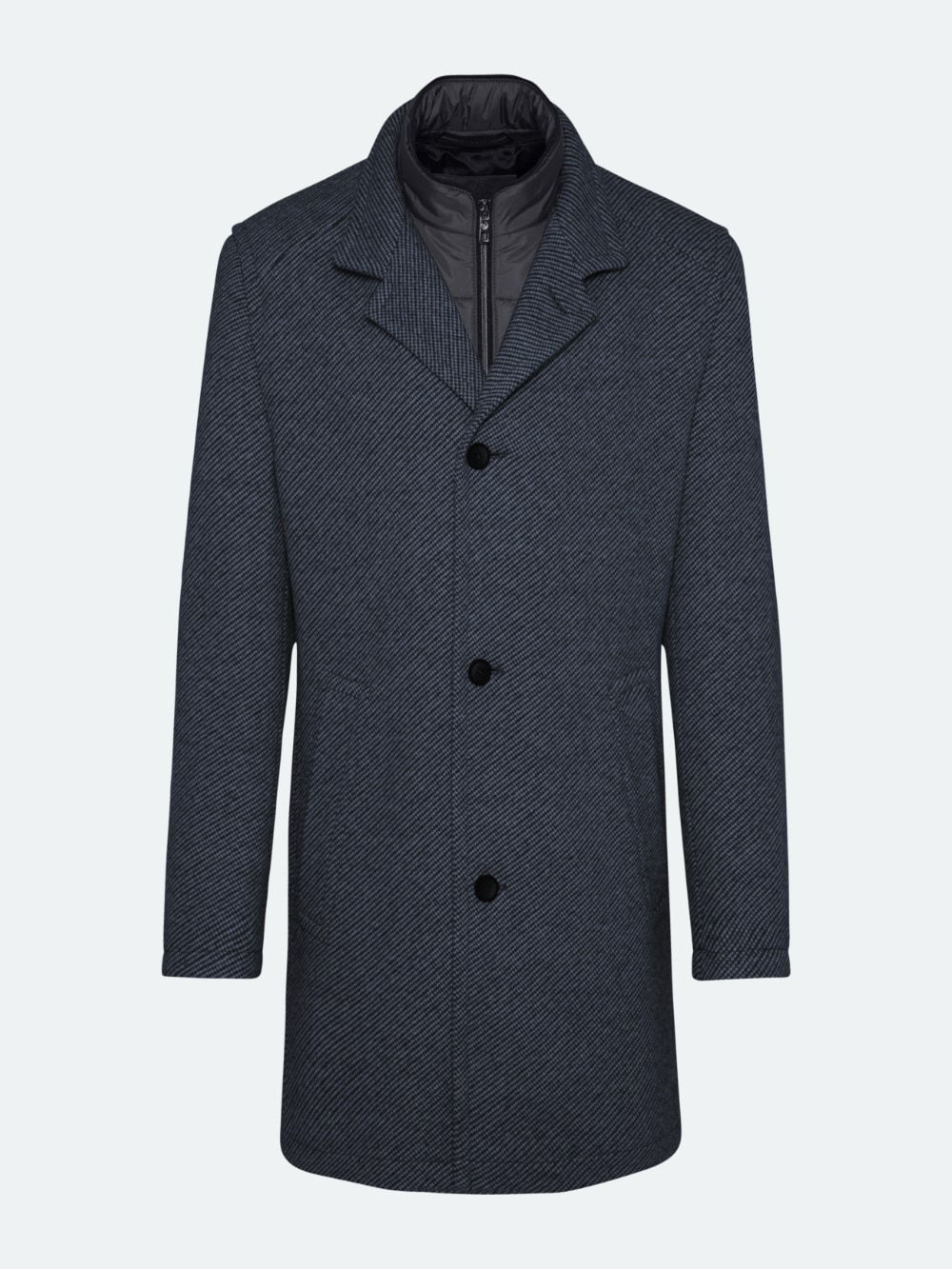 Respect Nature Wool Mix Car Coat Navy