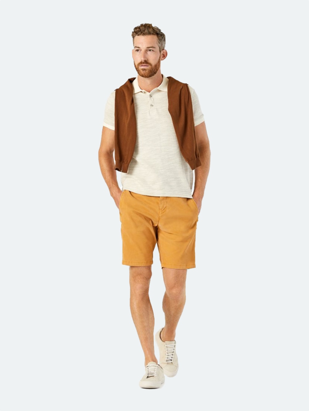 34 Heritage - Arizona Slim Shorts in Brown Sugar Fine Touch