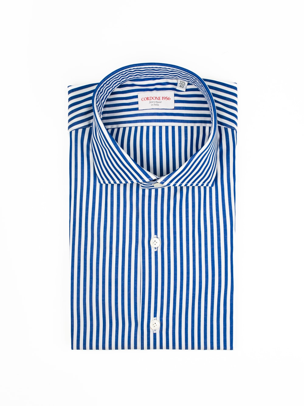 Cordone 1956 - Classic Striped Slim Fit Shirt in Blue