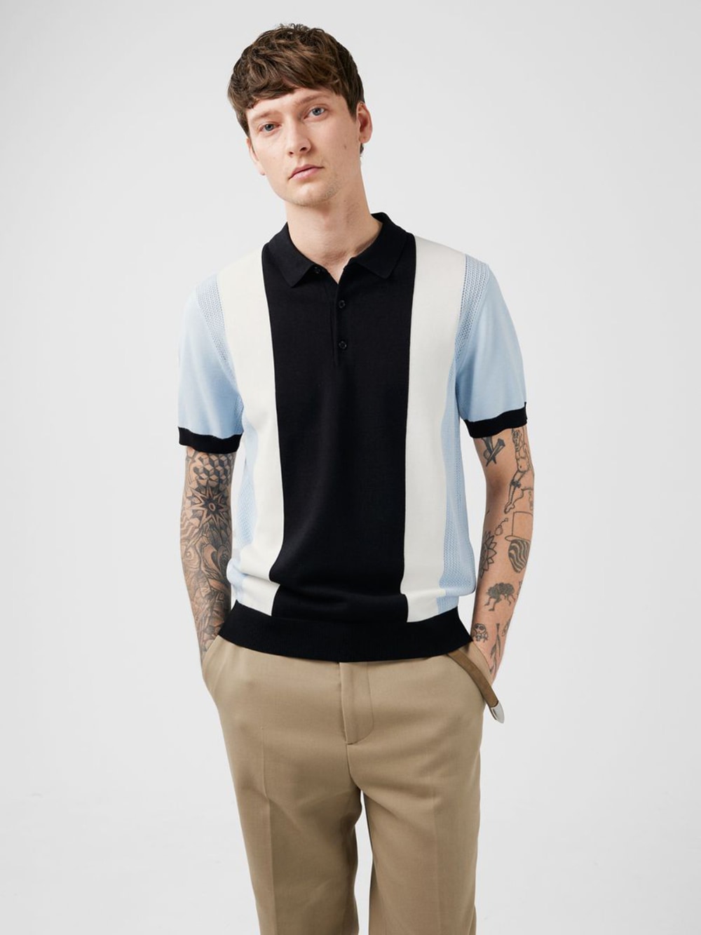 J.Lindeberg - Rey Striped Polo Shirt - Skyrim