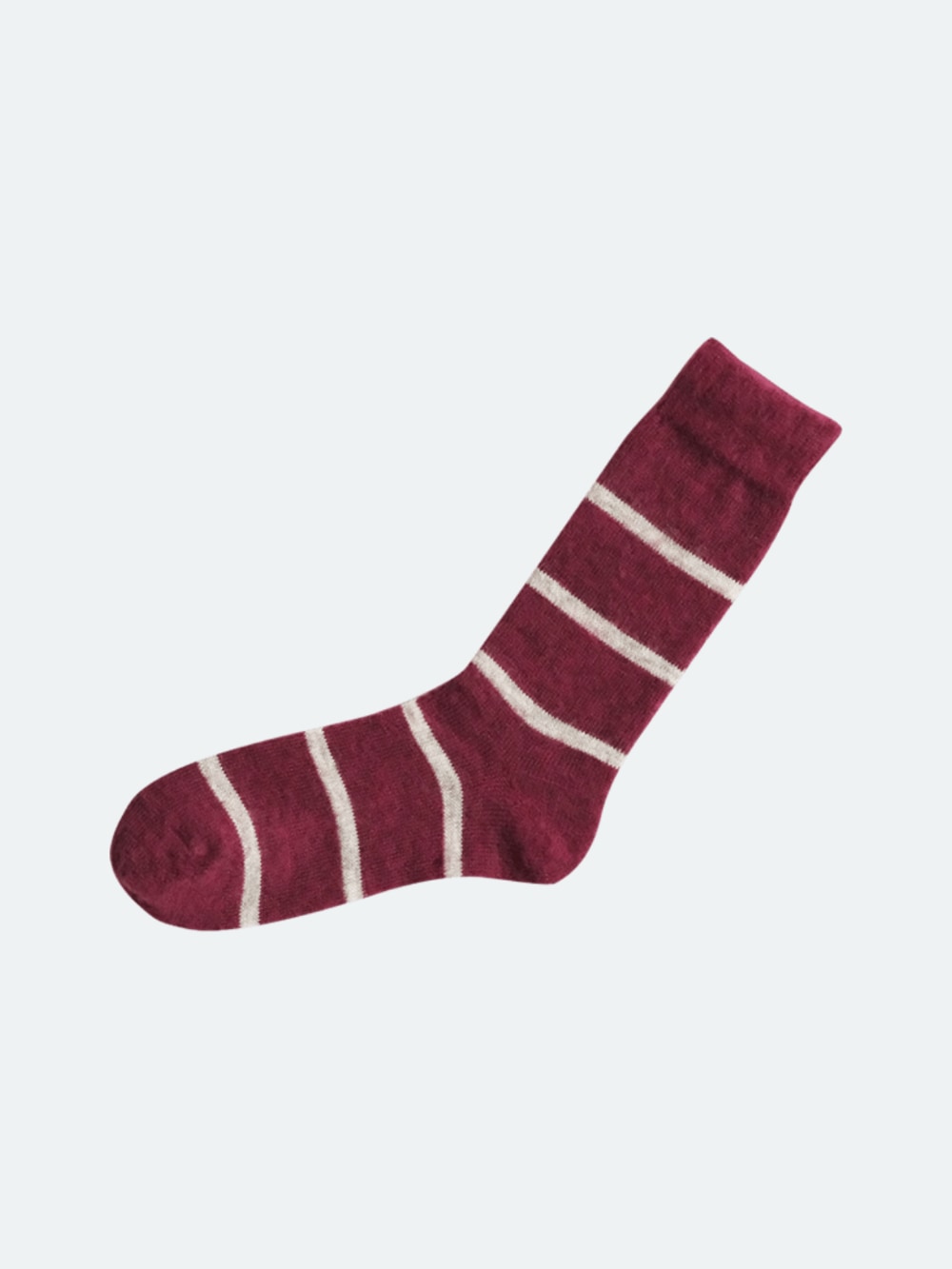 Nishiguchi Kutsushita - Mohair Wool Border Socks - Wine