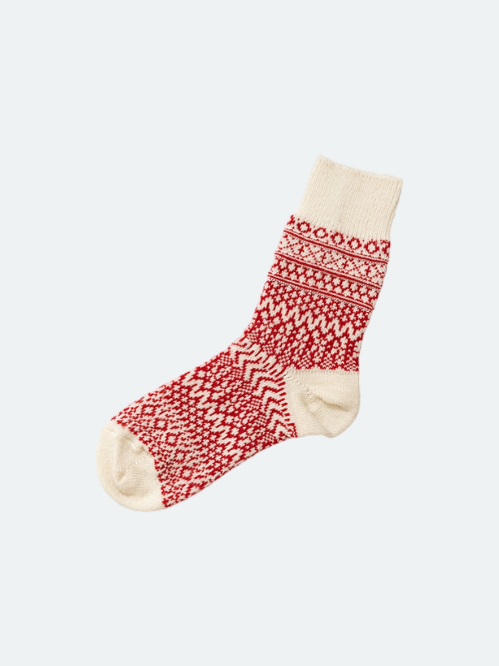 Nishiguchi Kutsushita - Wool Jacquard Socks - Red Sox