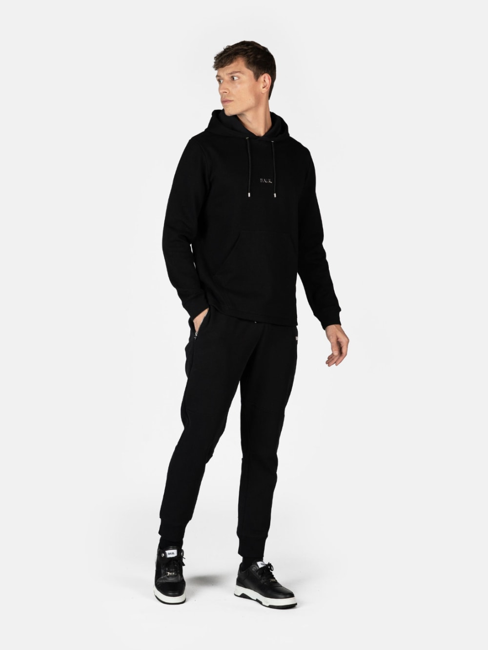 BALR.: Q-Series Regular Fit Hoodie - Jet Black | Gotengo Menswear