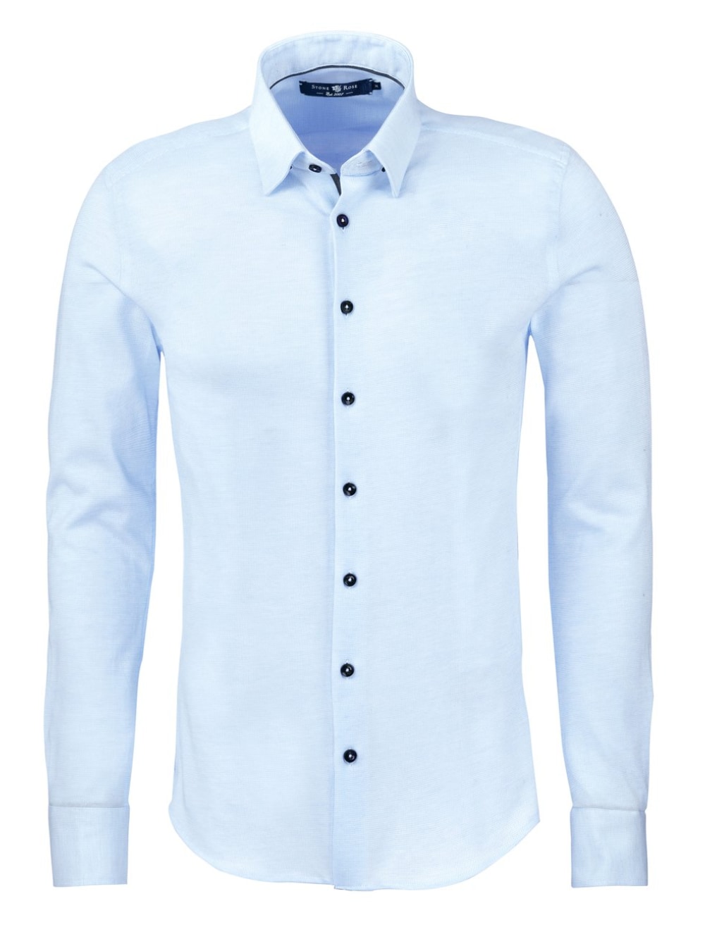 Stone Rose - Light Blue Texture Knit Long Sleeve Shirt