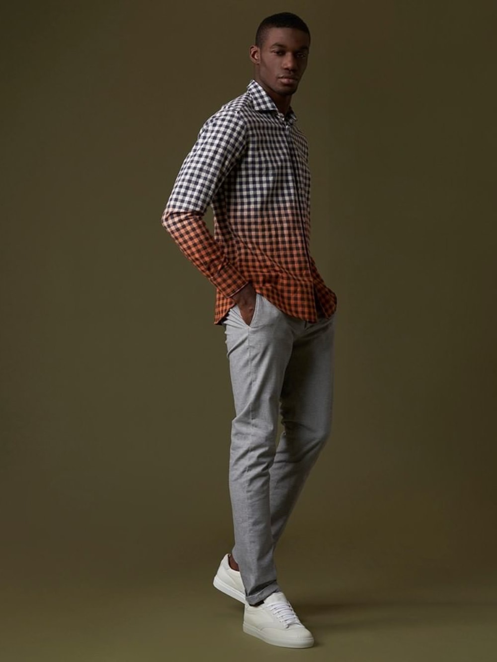 Tintoria Mattei 954 - Dip Dyed Shirt in Navy Check