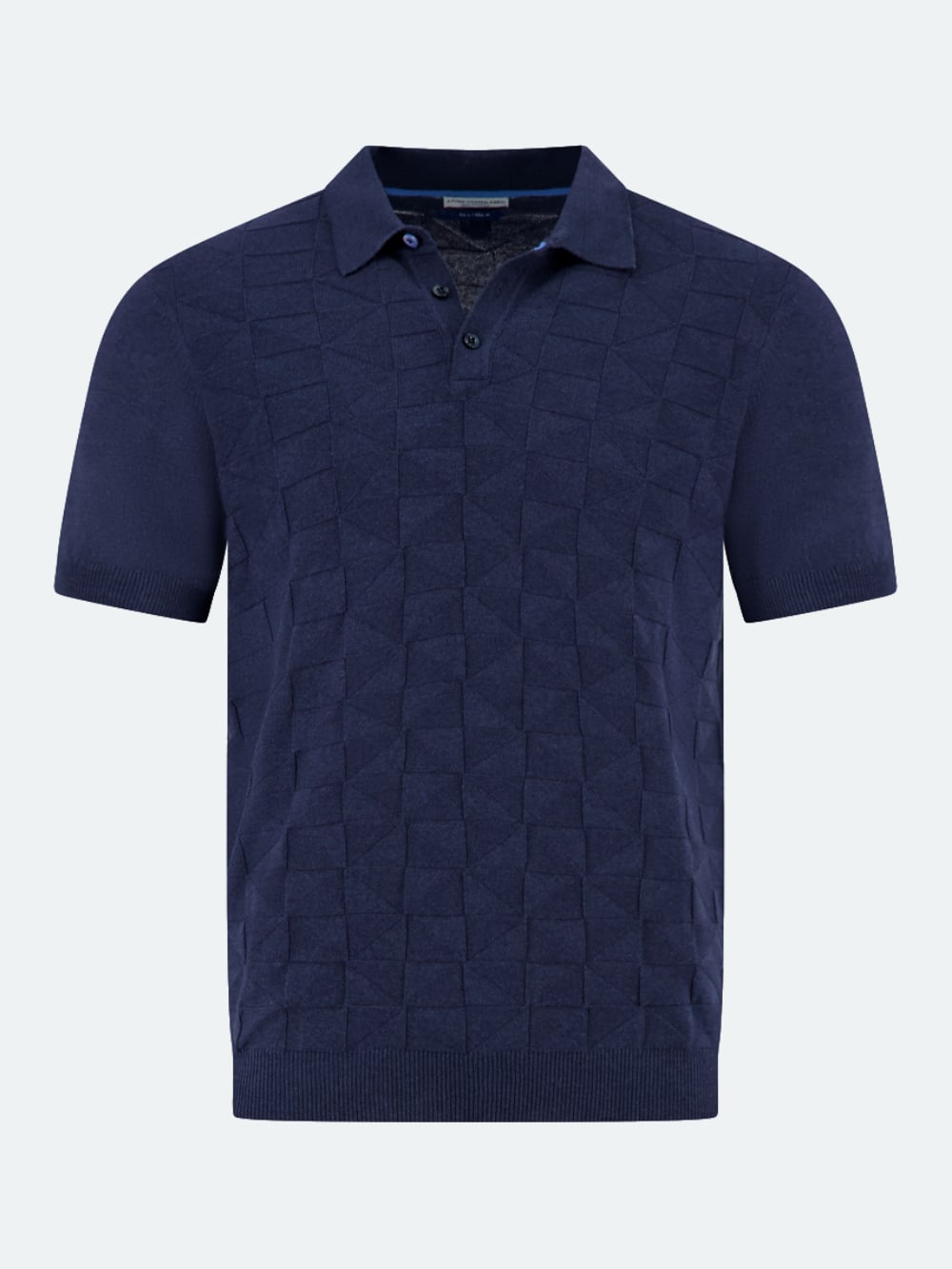 Knitted Structure Polo in Navy