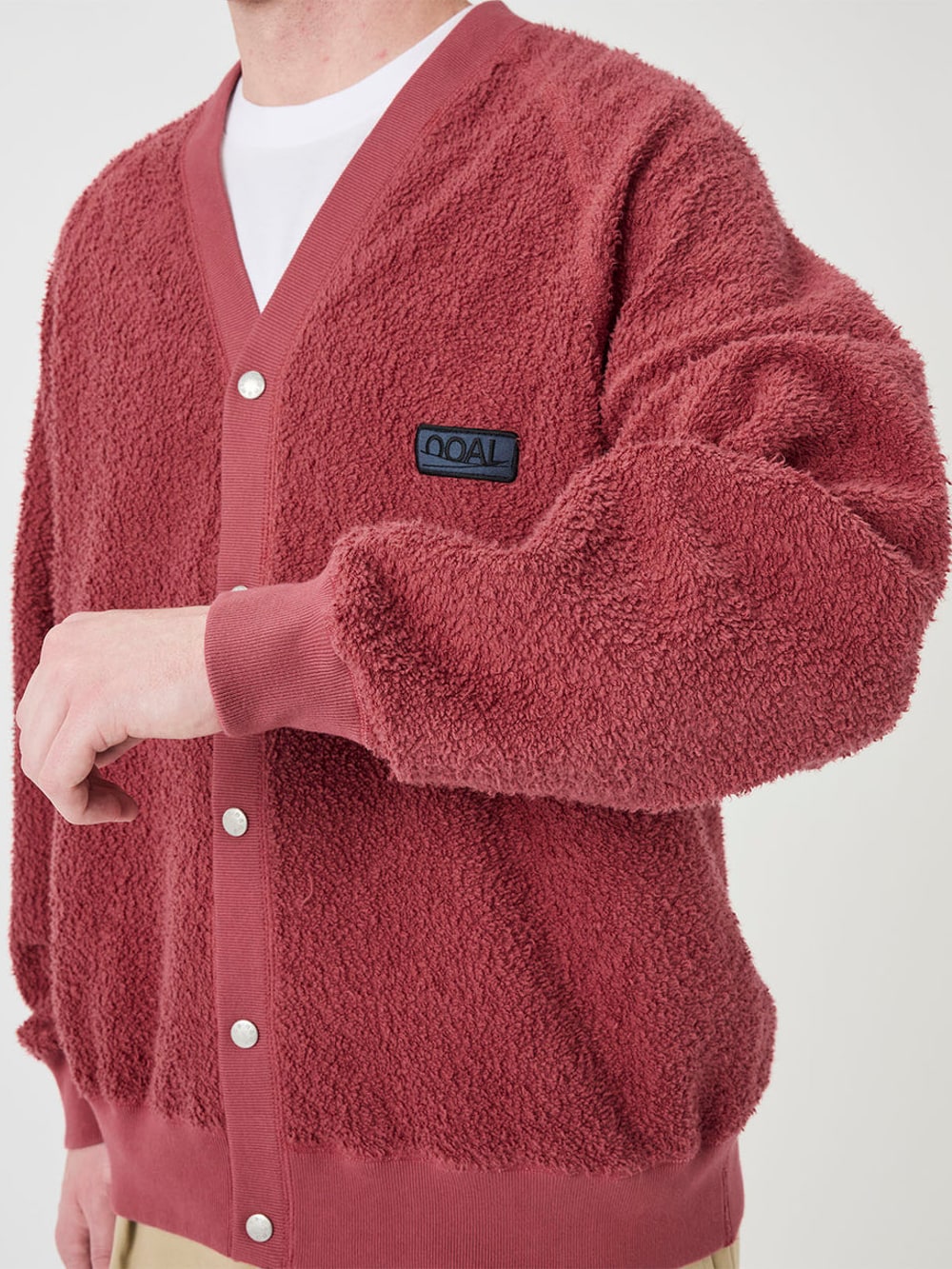 OOAL Sweat Cardigan - Dark Red