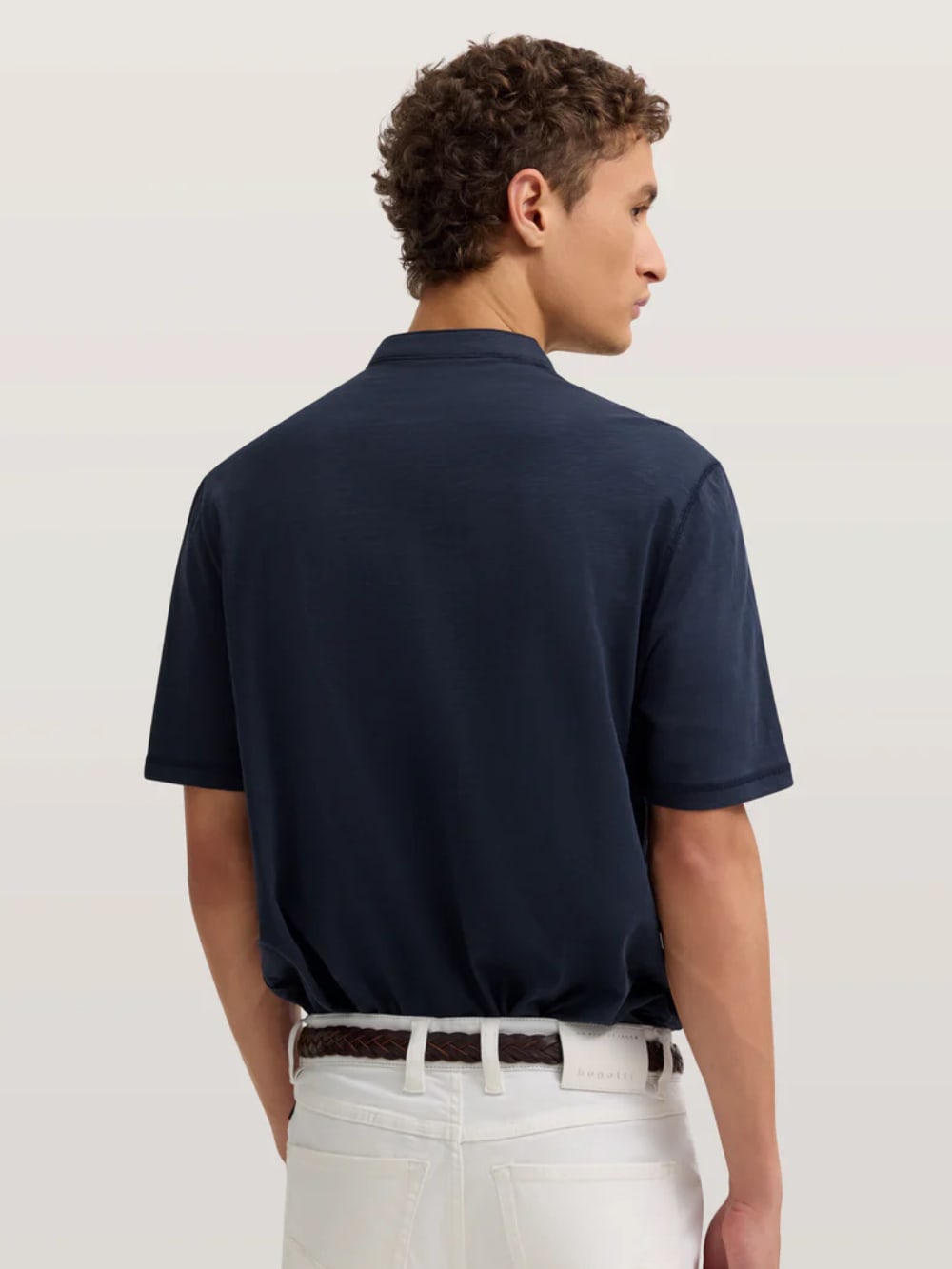Standup Collar Polo in Navy