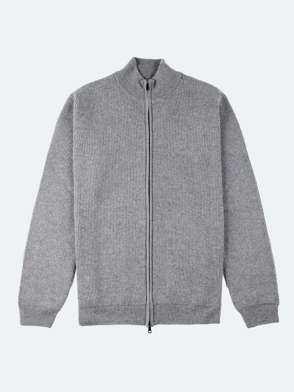 Ferrante - Royal Red Full Zip Cardigan - Medium Grey