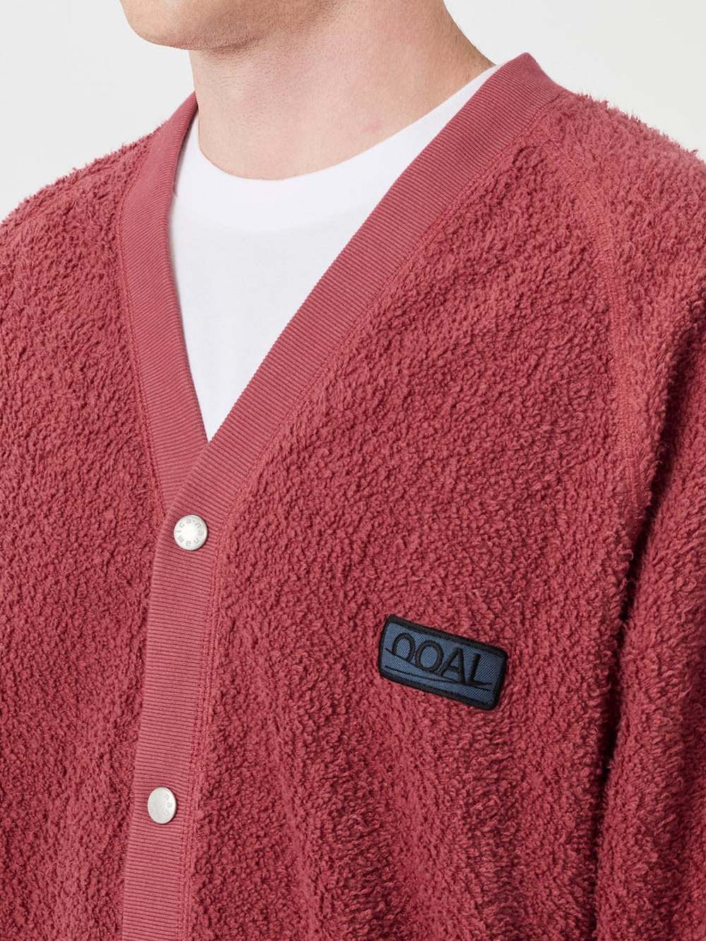 OOAL Sweat Cardigan - Dark Red