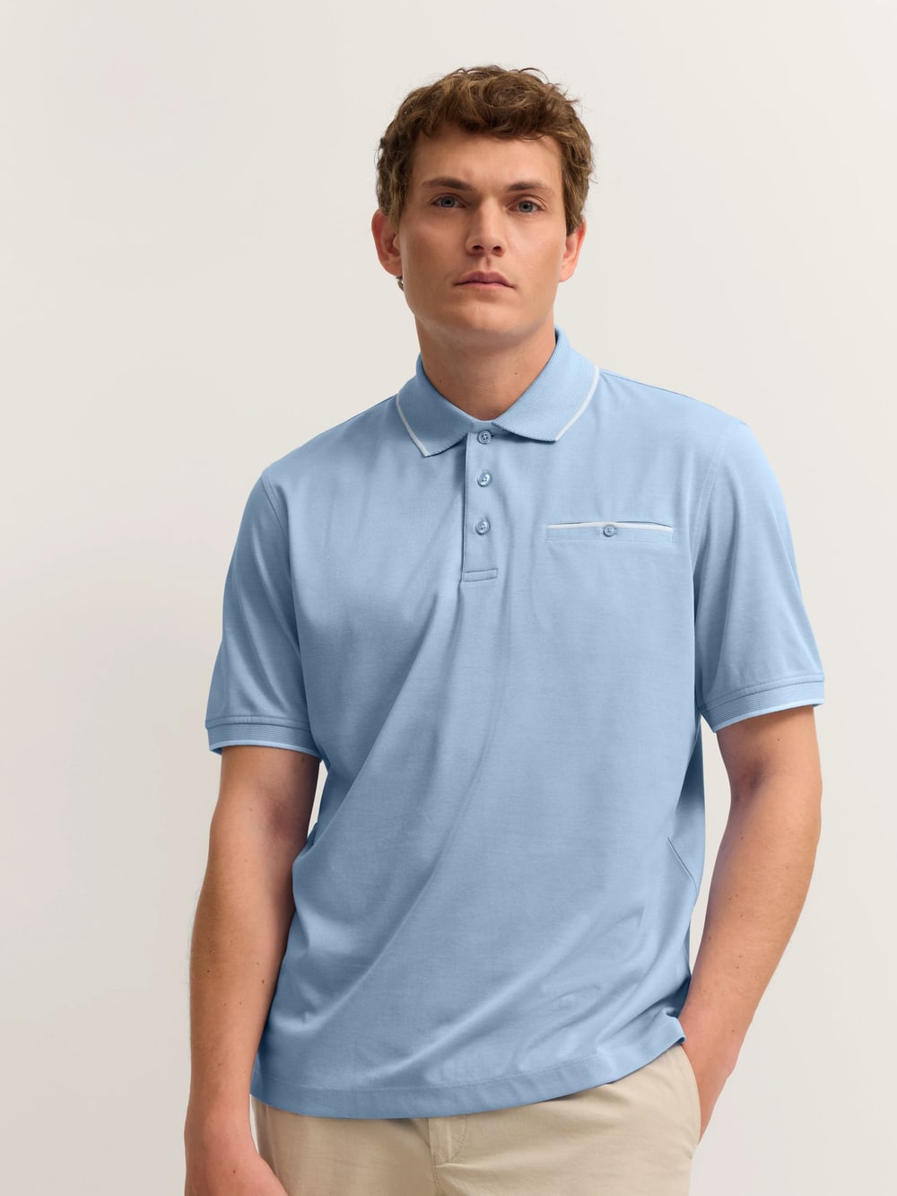 Modern Polo in Light Blue