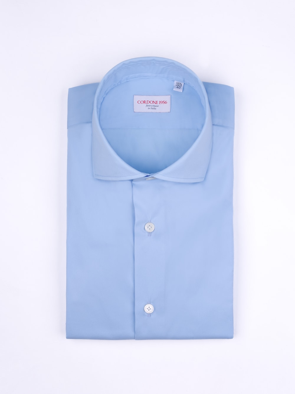 Cordone 1956 - Classic Cotton Stretch Slim Fit Shirt in Azure