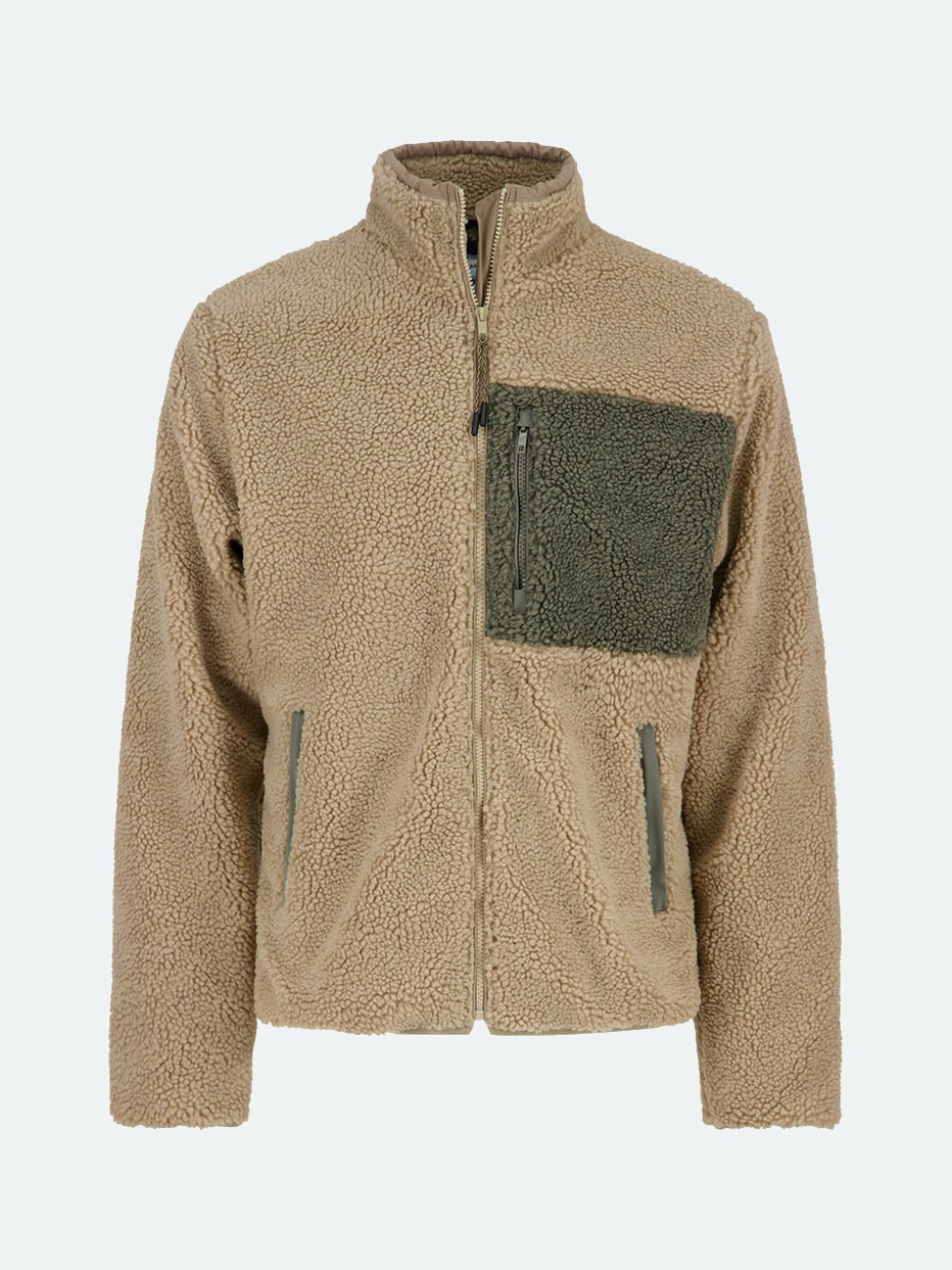 A Fish Named Fred - Large Patch Fleece Jacket in Sand