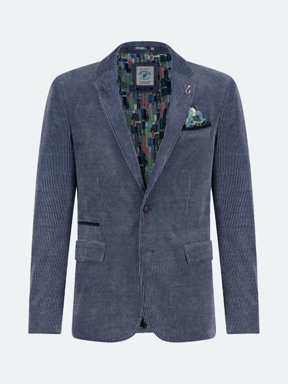 A Fish Named Fred - Two Tone Ribbed Blazer in Navy