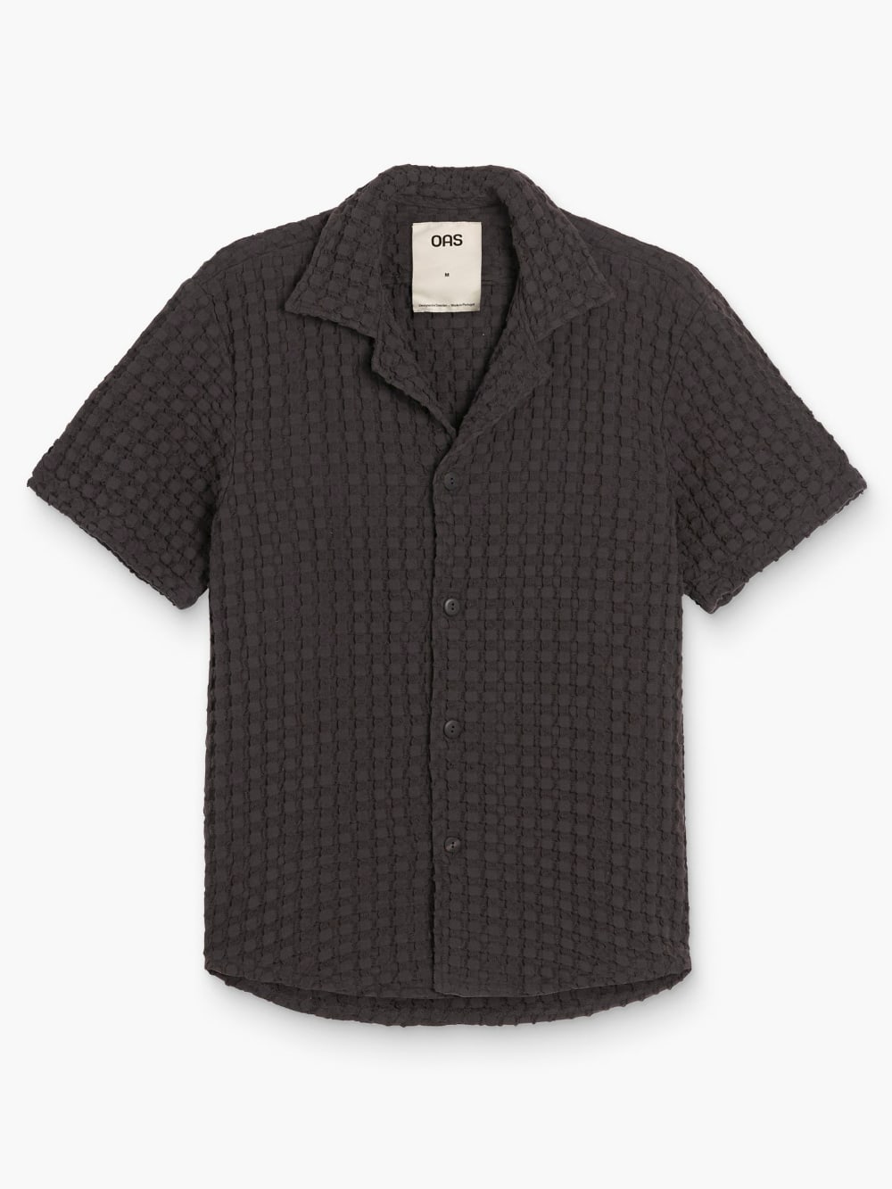 OAS - Cuba Waffle Shirt in Nearly Black