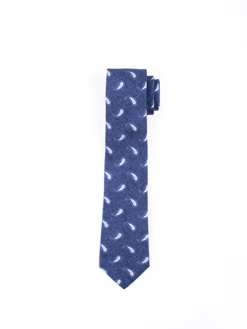 Gierremilano - Paisley Pattern Matte Tie in Blue