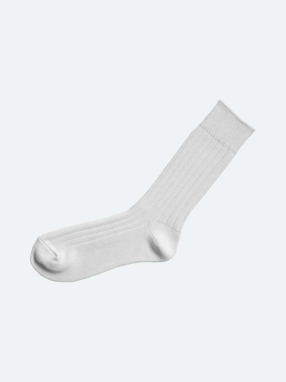 Nishiguchi Kutsushita - Egyptian Cotton Ribbed Socks - Off White