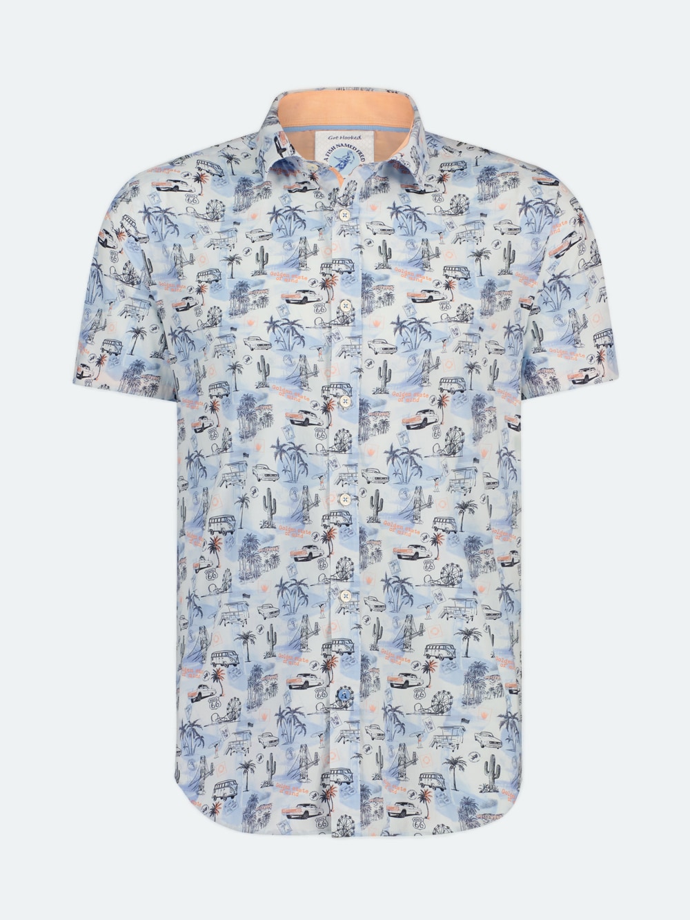 A Fish Named Fred - West Coast Map Short Sleeve Shirt in Light Blue