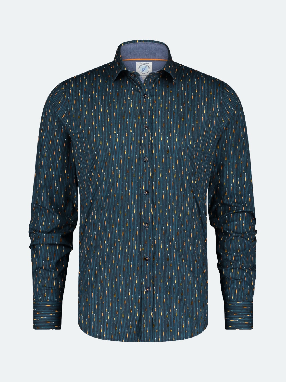 A Fish Named Fred - Fishing Pole Shirt in Night Sky Blue