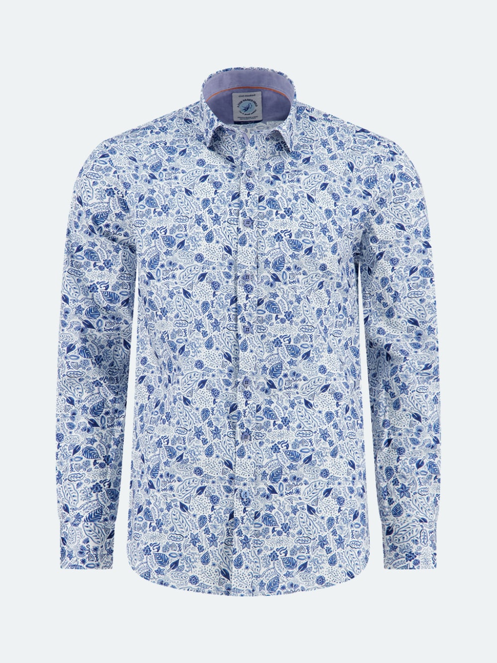 A Fish Named Fred - Line Drawn Flowers in Cobalt Blue