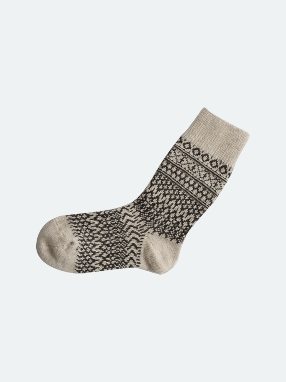 Nishiguchi Kutsushita - Wool Jacquard Socks - Oatmeal