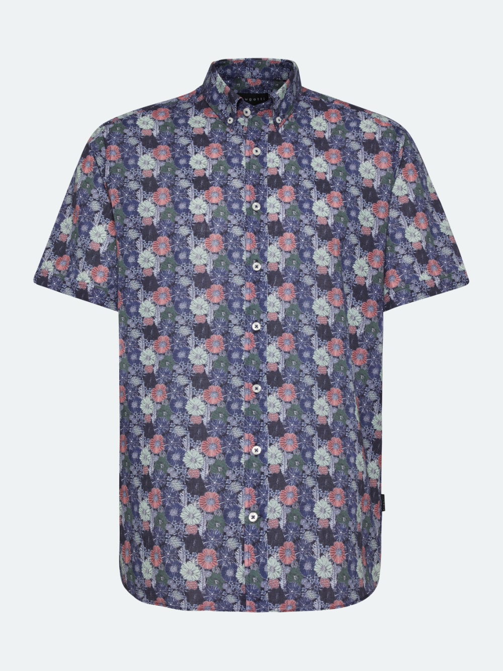 Bugatti - Floral Short Sleeve Shirt in Marine