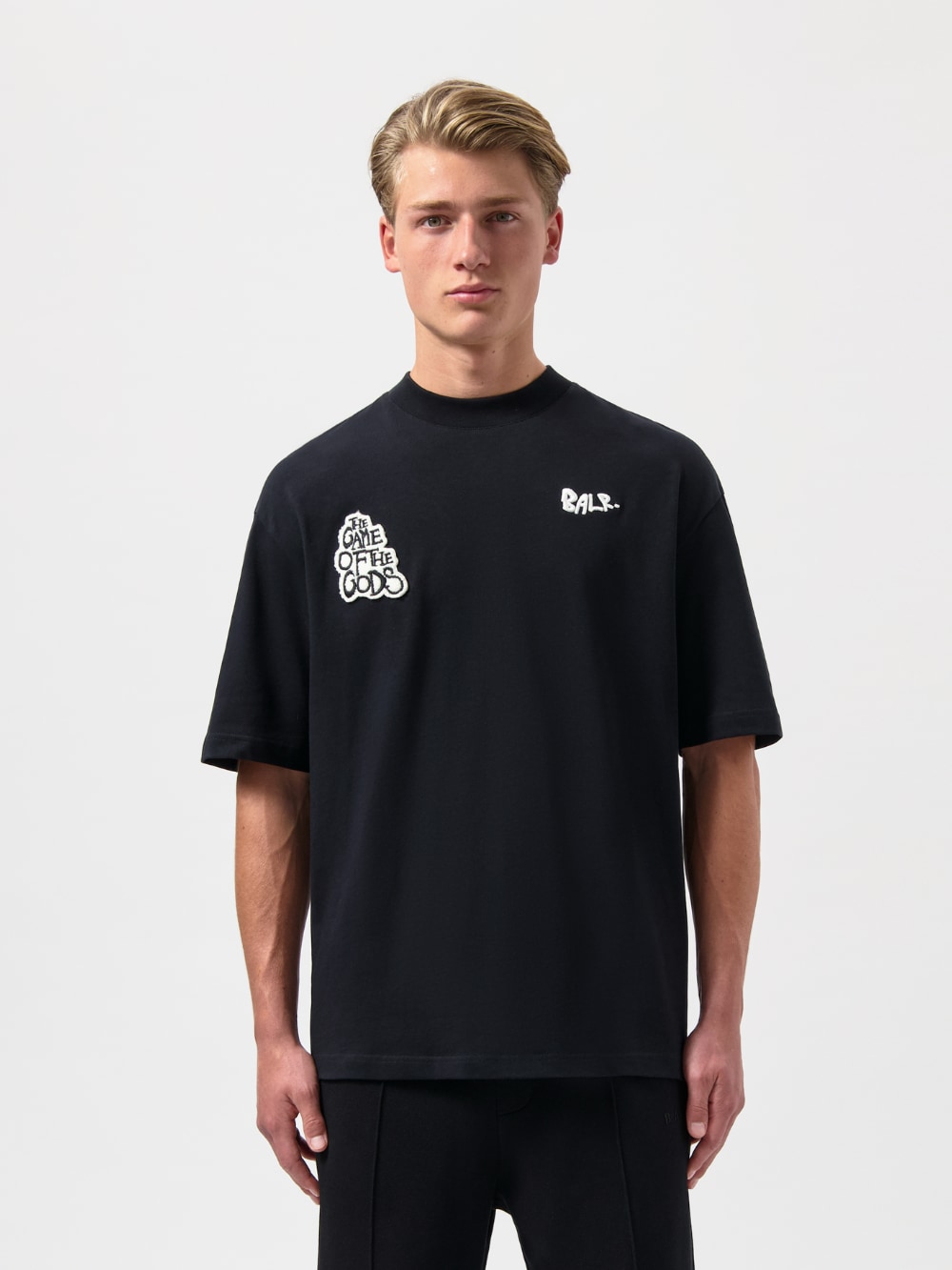 BALR. GOTL BOX Tシャツ (Jet Black) Mサイズ BALR.: Game of the Gods Box Fit T Shirt - Jet Black