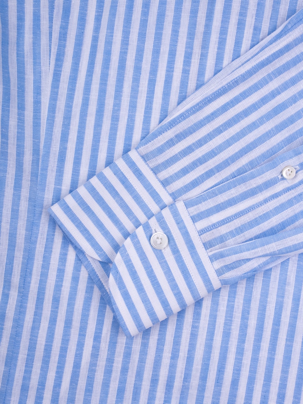 Linen Striped Slim Fit Shirt in Azure