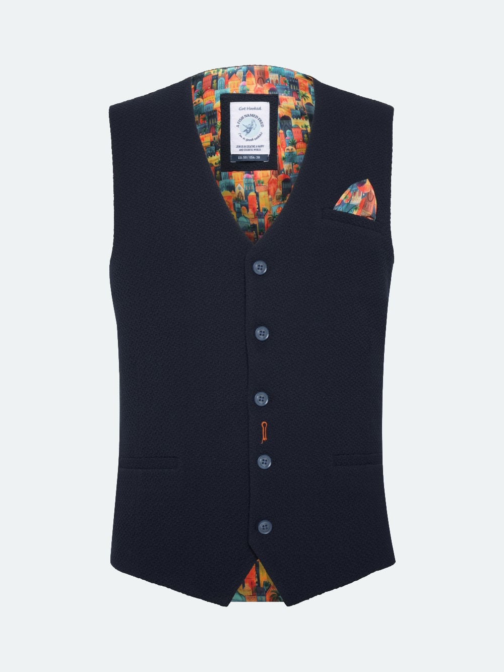 A Fish Named Fred - Small Bubble Waistcoat in Navy