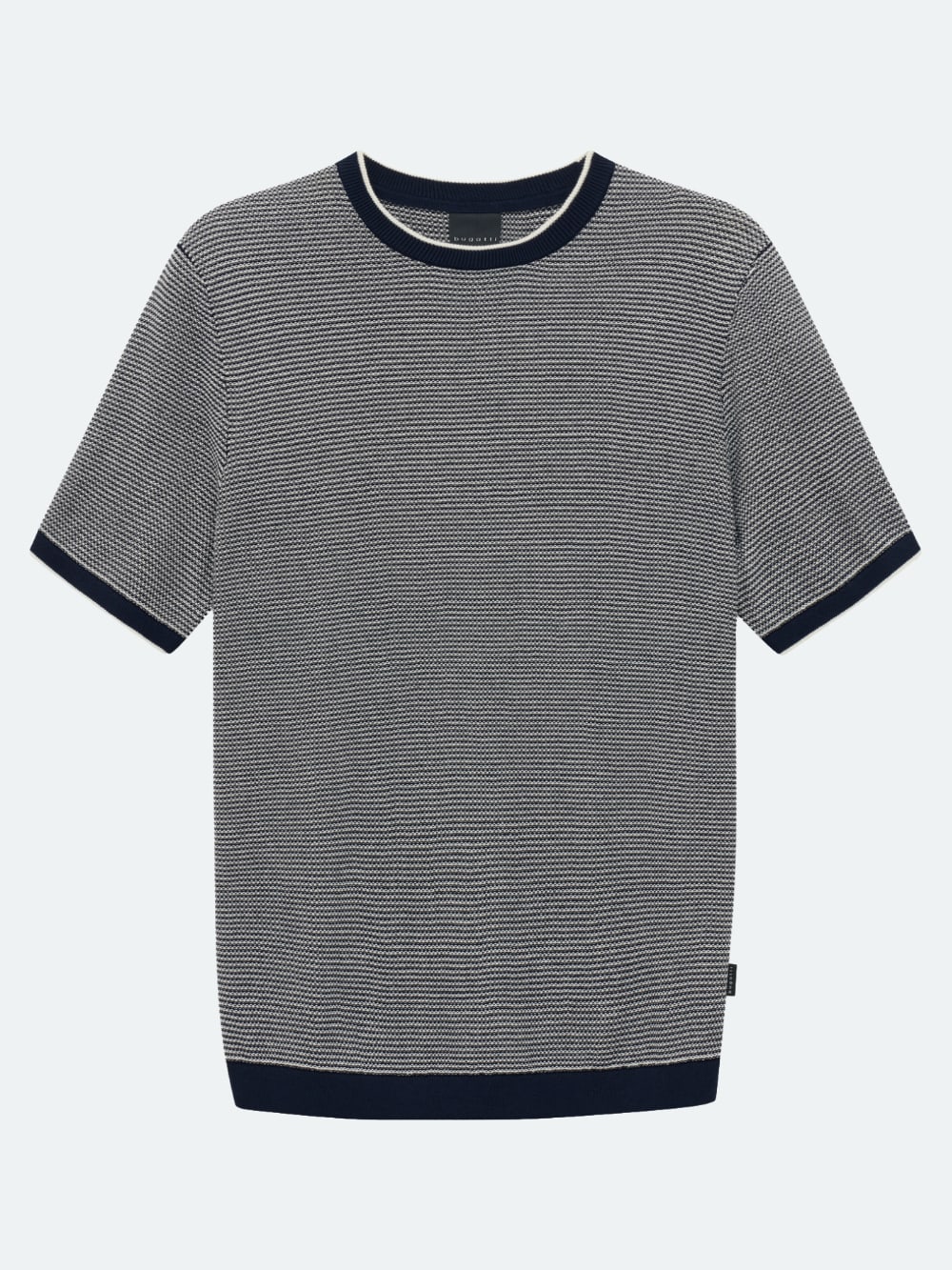 Bugatti - Knitted Textured T Shirt in Navy