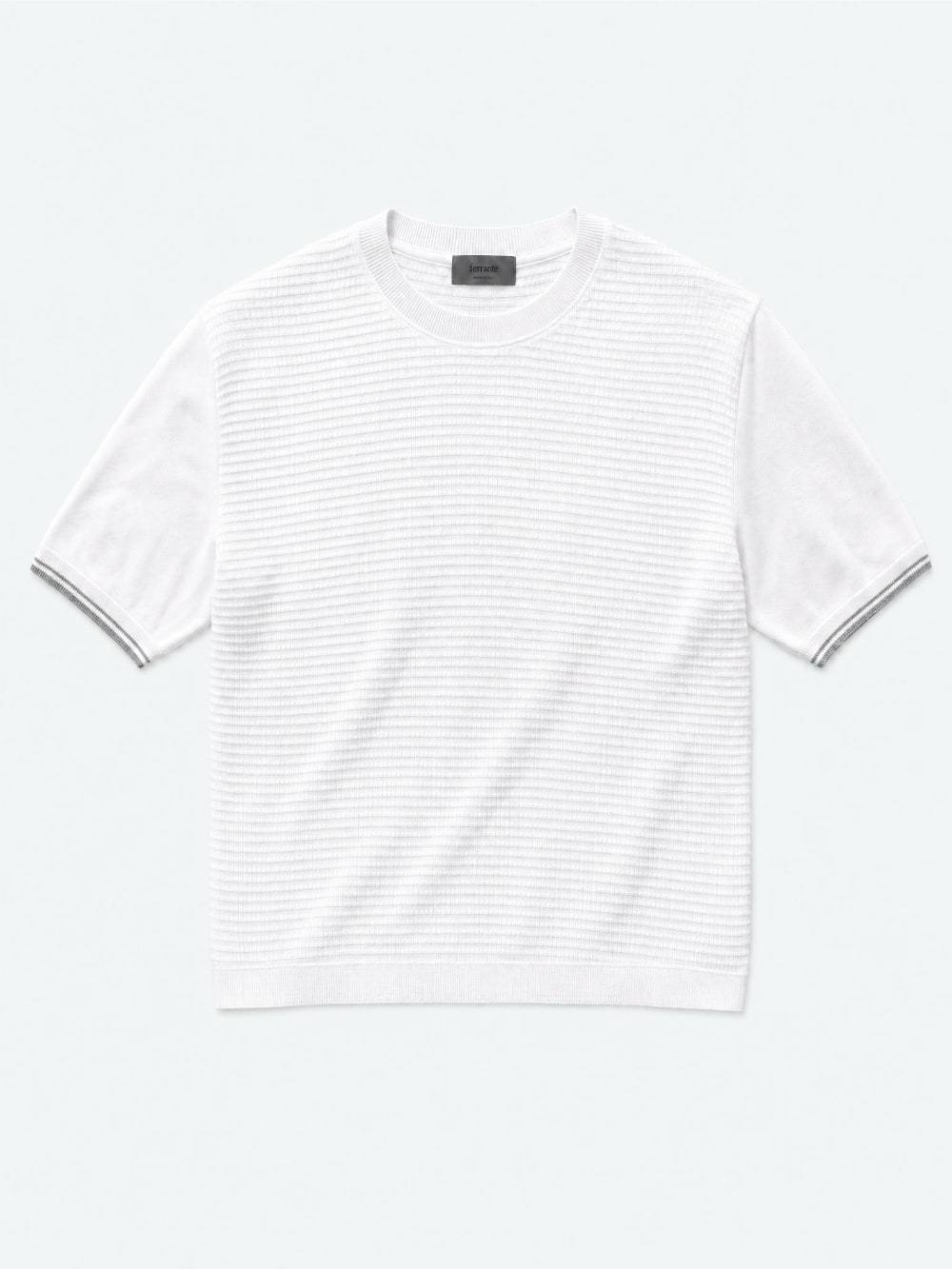 Waffle Stitch T Shirt - White