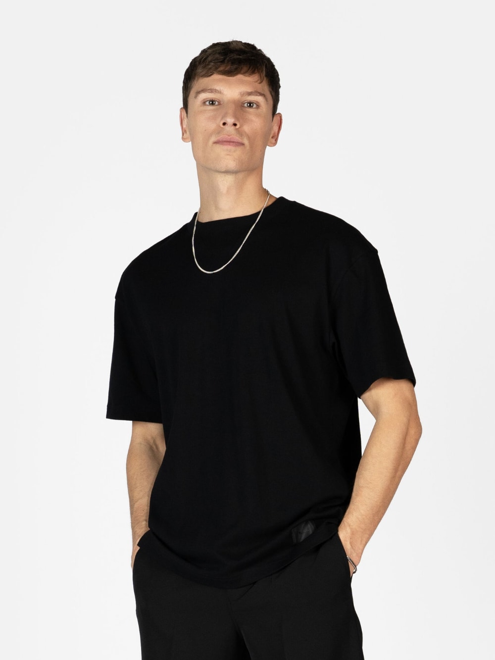 BALR.: BALRXI Box Fit Silk Blend T Shirt - Jet Black | Gotengo
