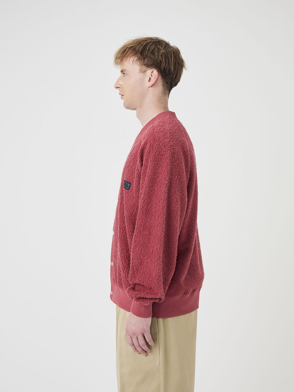 OOAL Sweat Cardigan - Dark Red