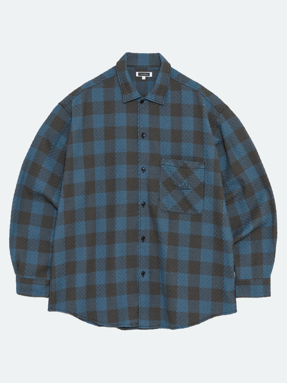 Nanamica - OOAL Block Check Jacquard Shirt - Blue