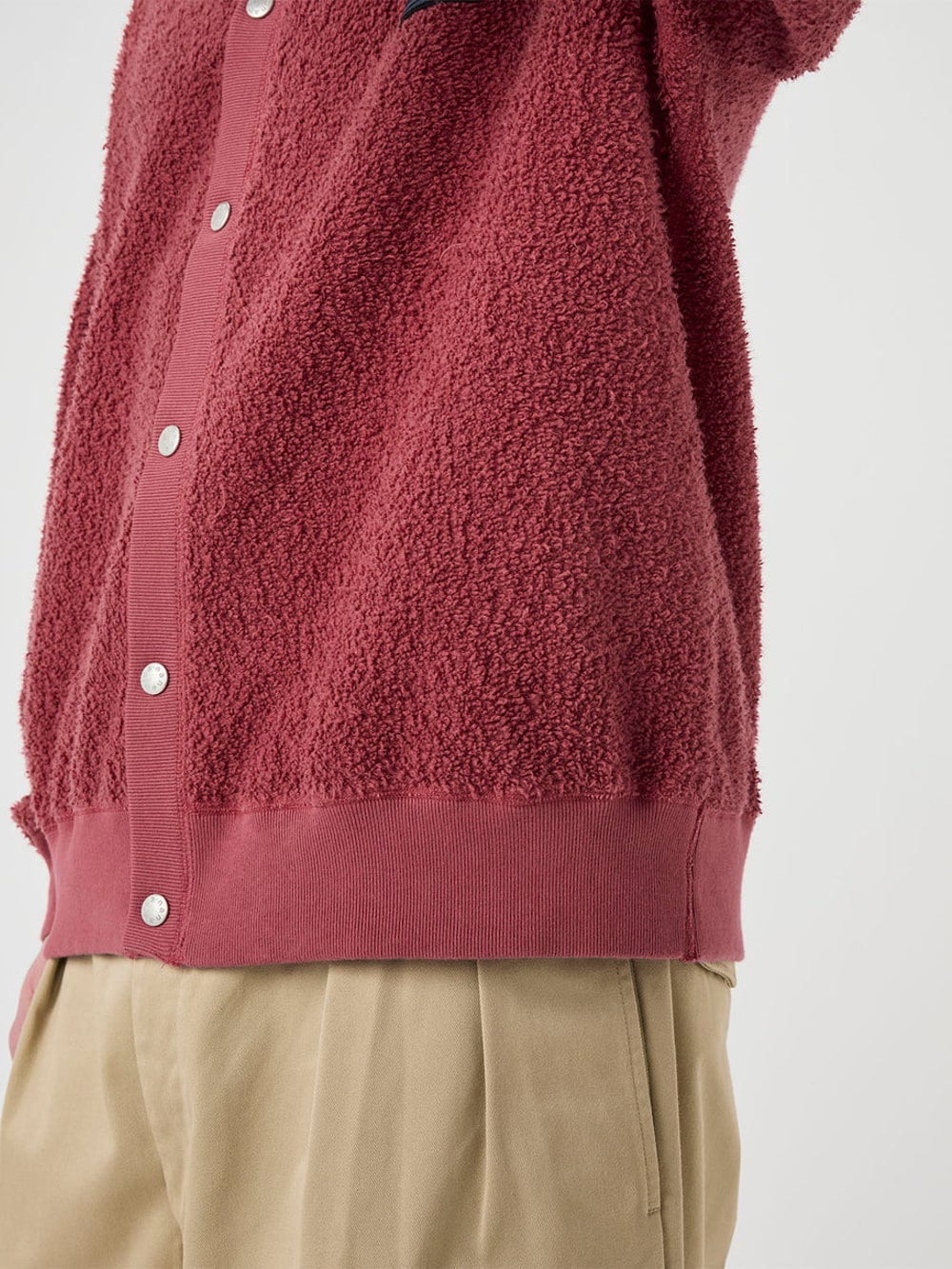 OOAL Sweat Cardigan - Dark Red