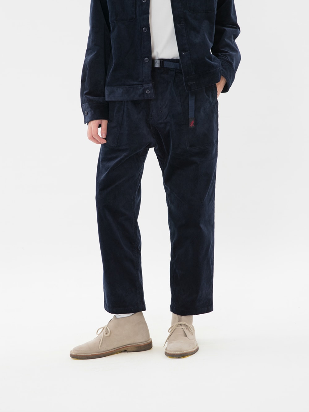 Corduroy Loose Tapered Pants - Dark Navy